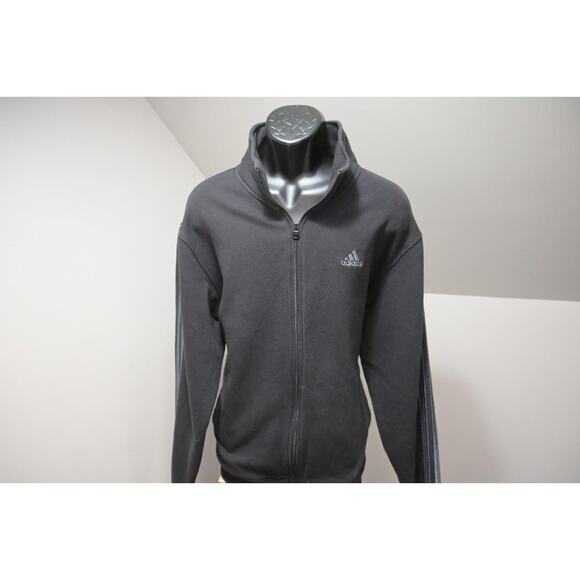 Adidas Fleece Track Jacket Full Zip Performance Athletic Black Mens Sz XL - Picture 3 of 9